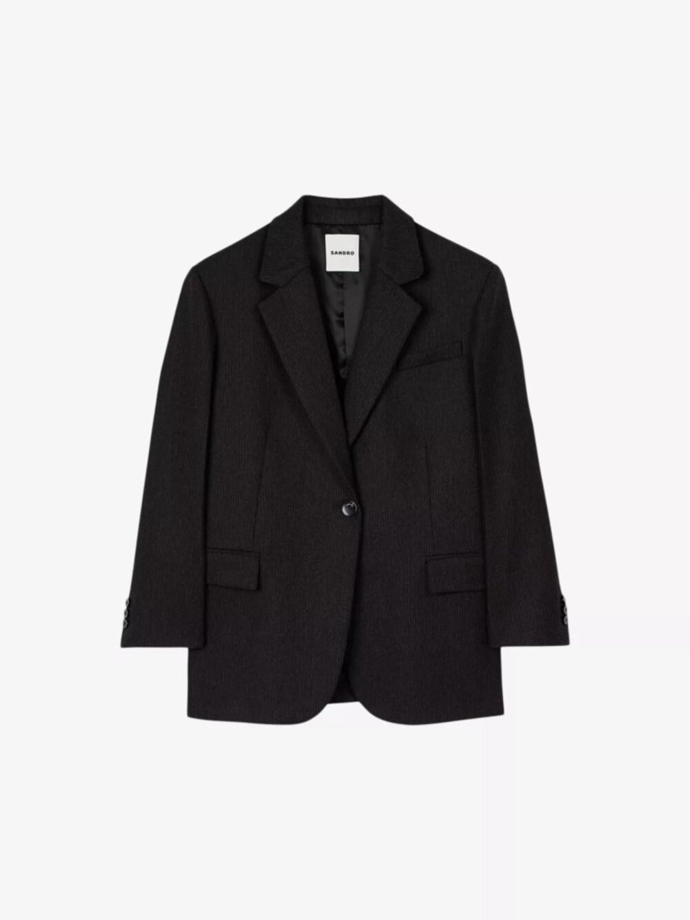 Sandro Petra Lapel-Collar Single-Breasted Pinstripe Wool-Blend Blazer FR 36 US 4 - Picture 12 of 12